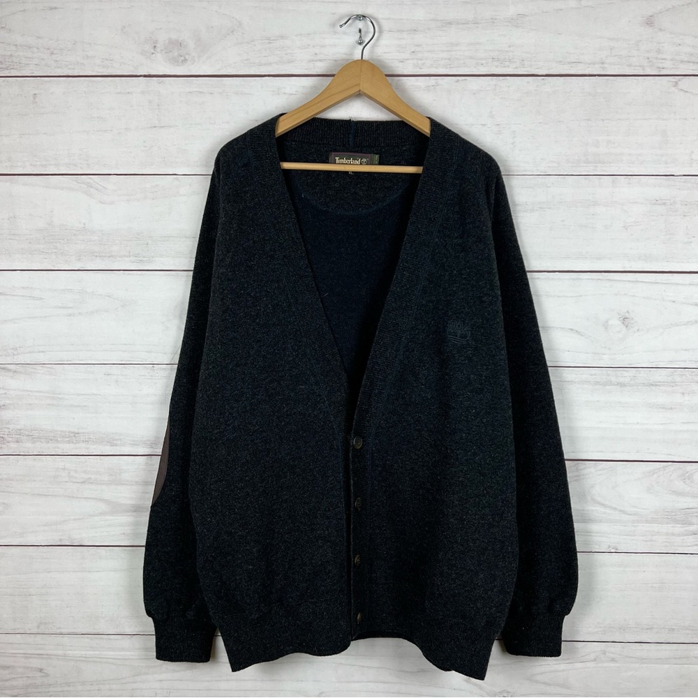 Vintage 1990s Timberland Made in Italy Wool Blend Cardigan Sweater XL